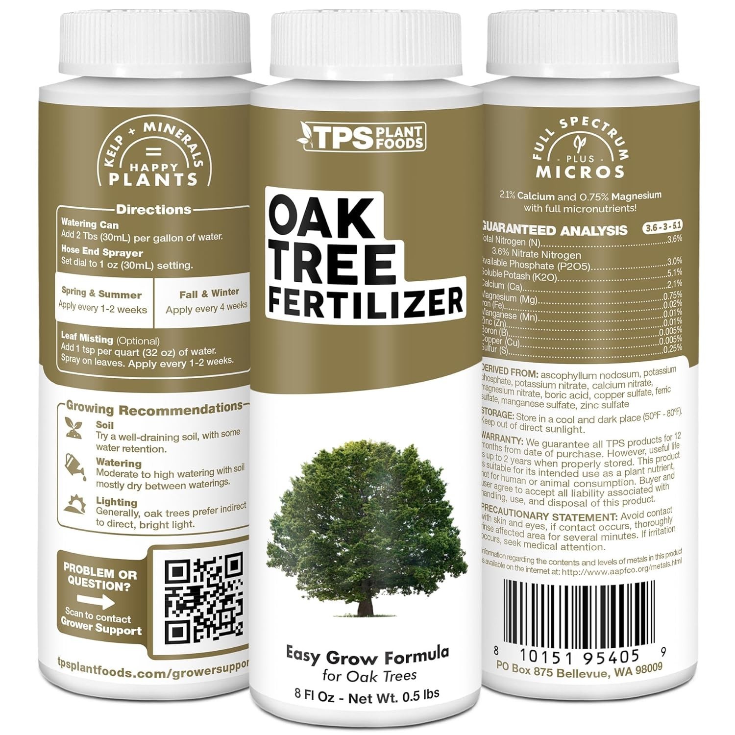 Balanced Oak Tree Liquid Fertilizer – 8 oz for Healthy Growth & Leaf Development