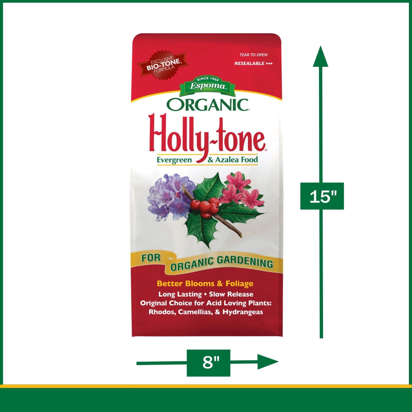 Organic Plant Food for Evergreens Azaleas Holly-Tone 4-3-4 Fertilizer 8 lb