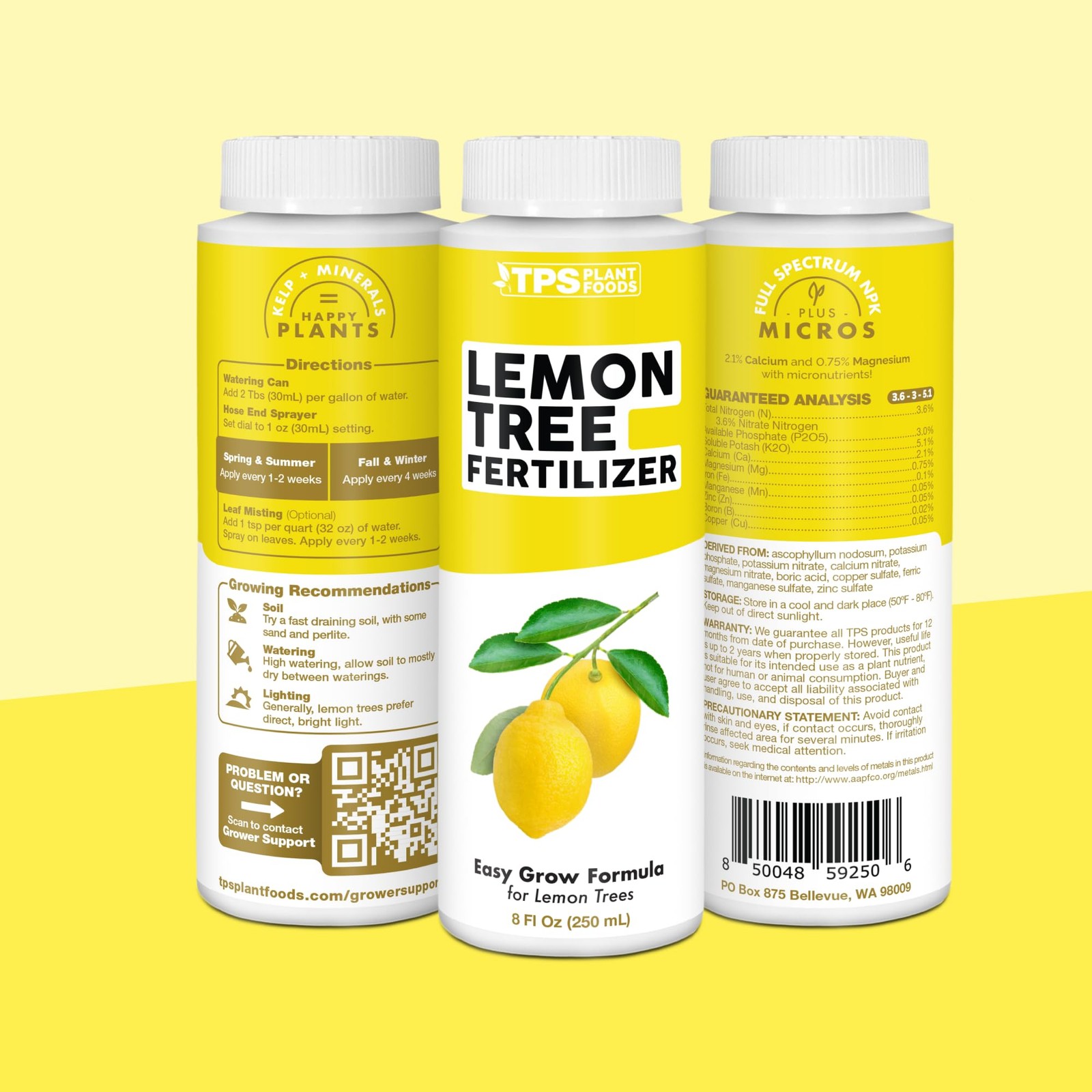 Lemon Tree Fertilizer – Liquid Plant Food for More Fruit, 8 oz (1/2 Pint)