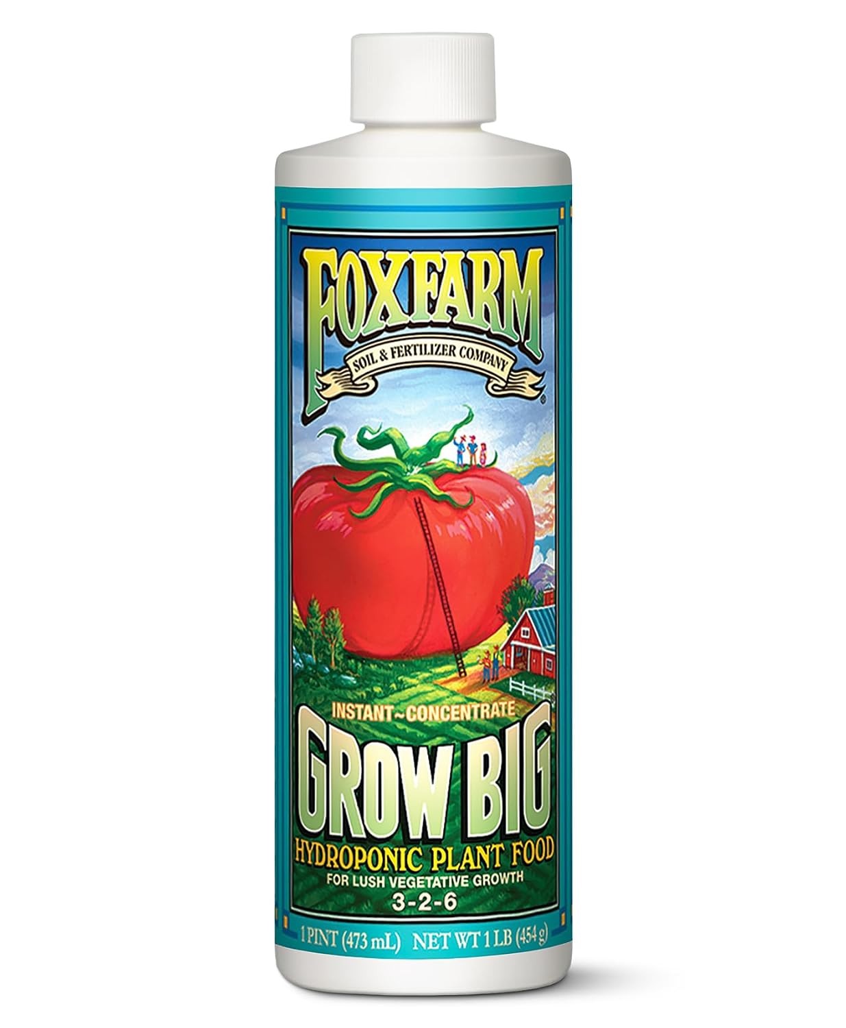 FoxFarm Grow Big Hydroponic Plant Food – 3-2-6 Liquid Plant Fertilizer for Lush