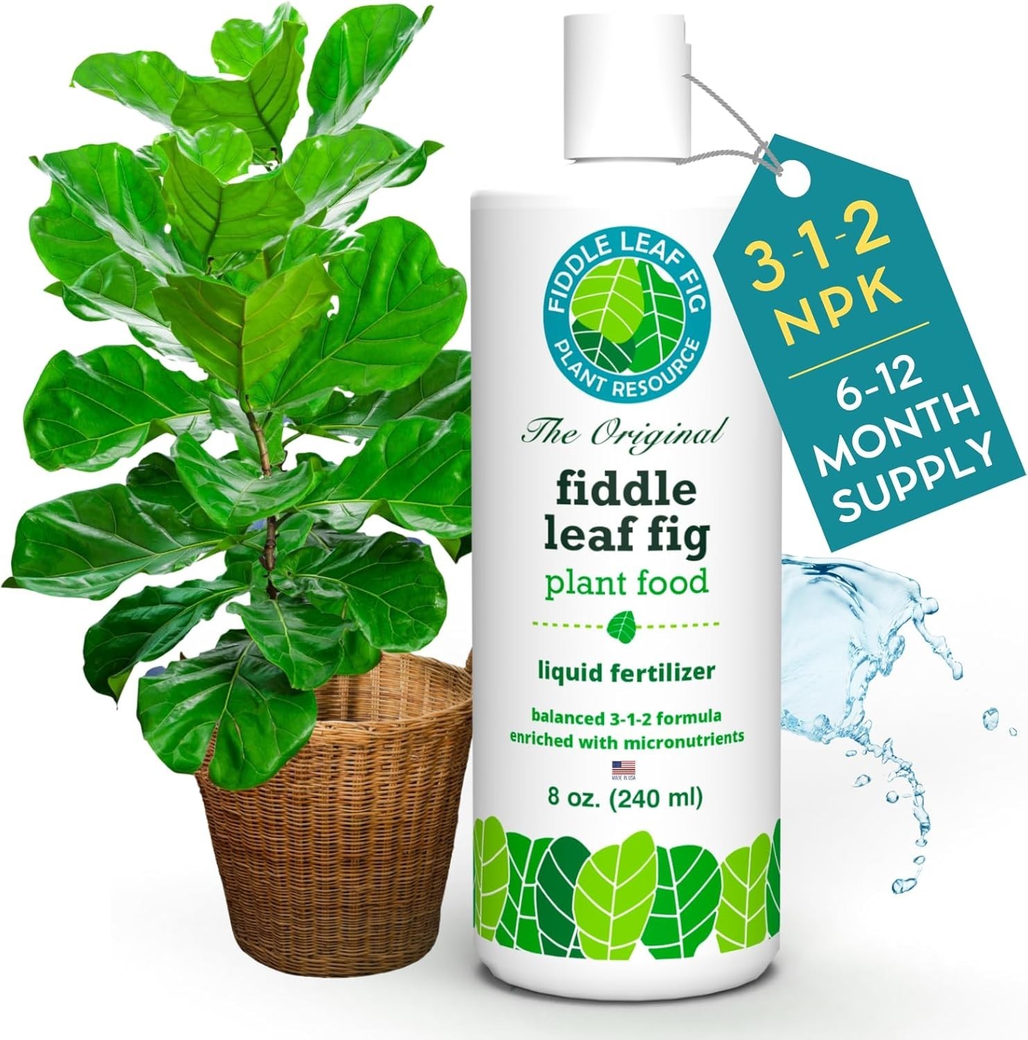 3‑1‑2 Balanced NPK Liquid Fertilizer for Larger Leaves, Stronger Roots & Stea…