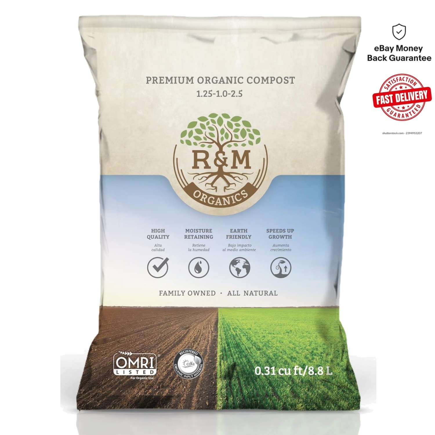Moisture Retaining Organic Compost – Ideal for Indoor & Outdoor Use – 10 lbs