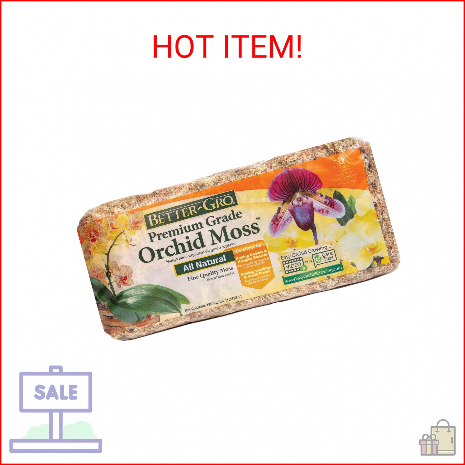 Better-Gro Premium Grade Orchid Moss – 100% Natural, Imported Sphagnum Moss for