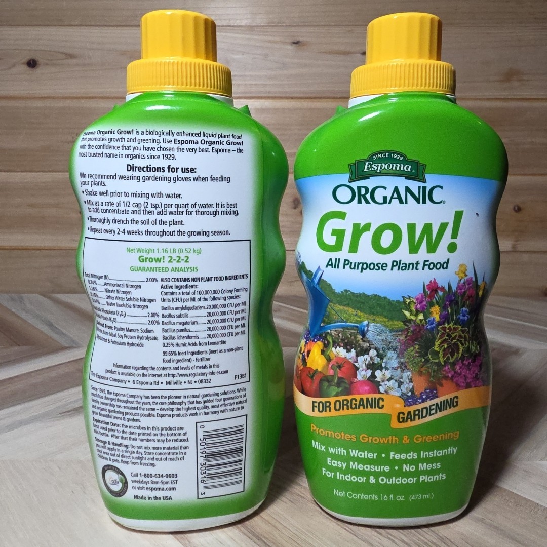 Espoma Organic GROW~ Growth & Greening ~8 oz Concentrate Organic Gardening 2 Pk