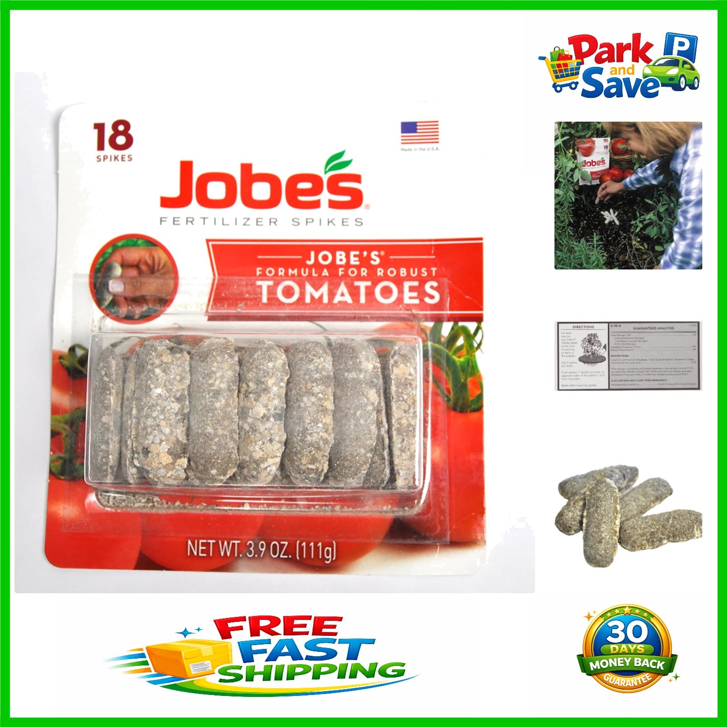 Jobe’s 18 Count Tomato Fertilizer Spikes – Easy Plant Care & Vigor Boost