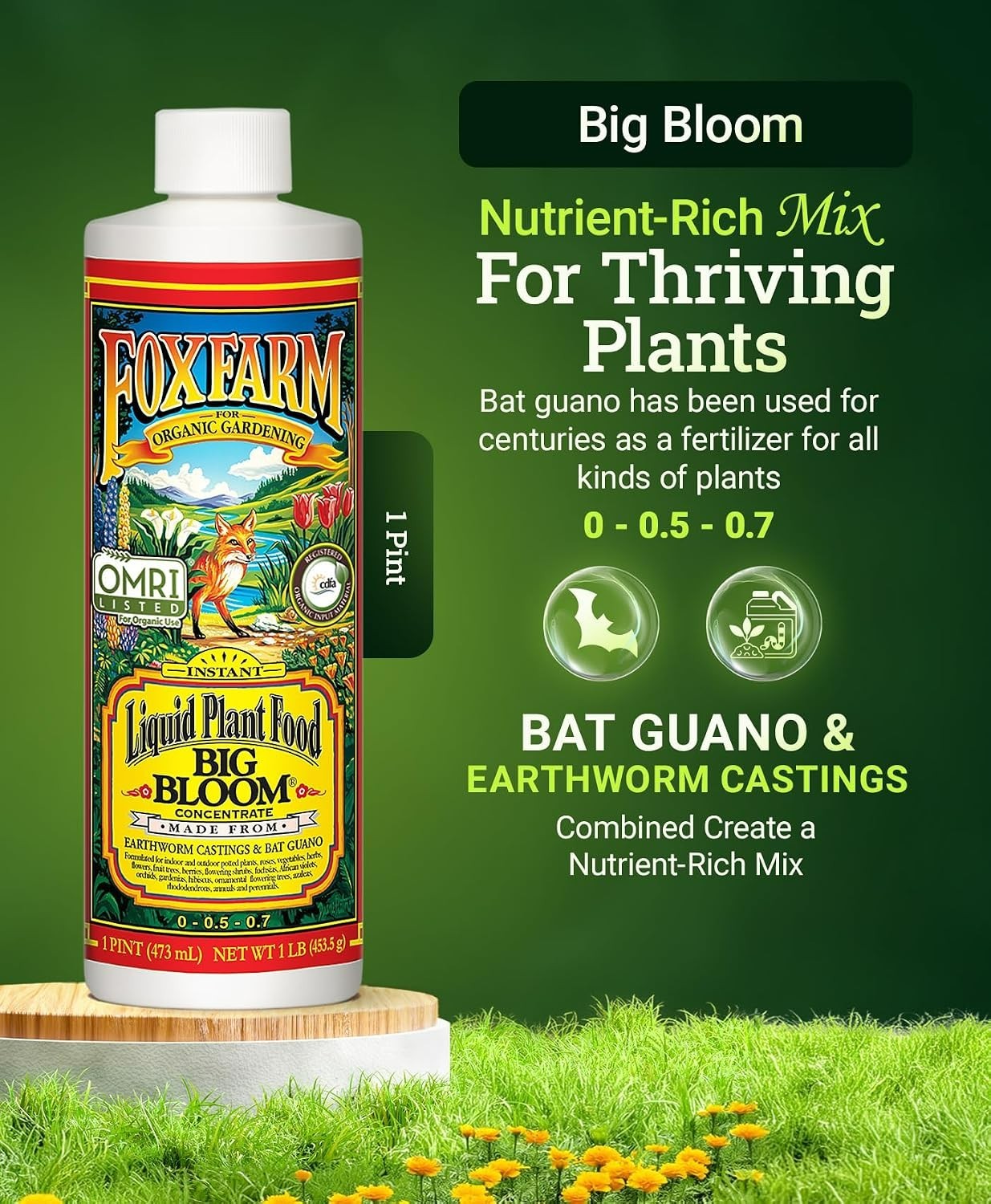 Fox Farm Big Bloom Liquid Plant Food – Organic Bloom Fertilizer for Flowering…