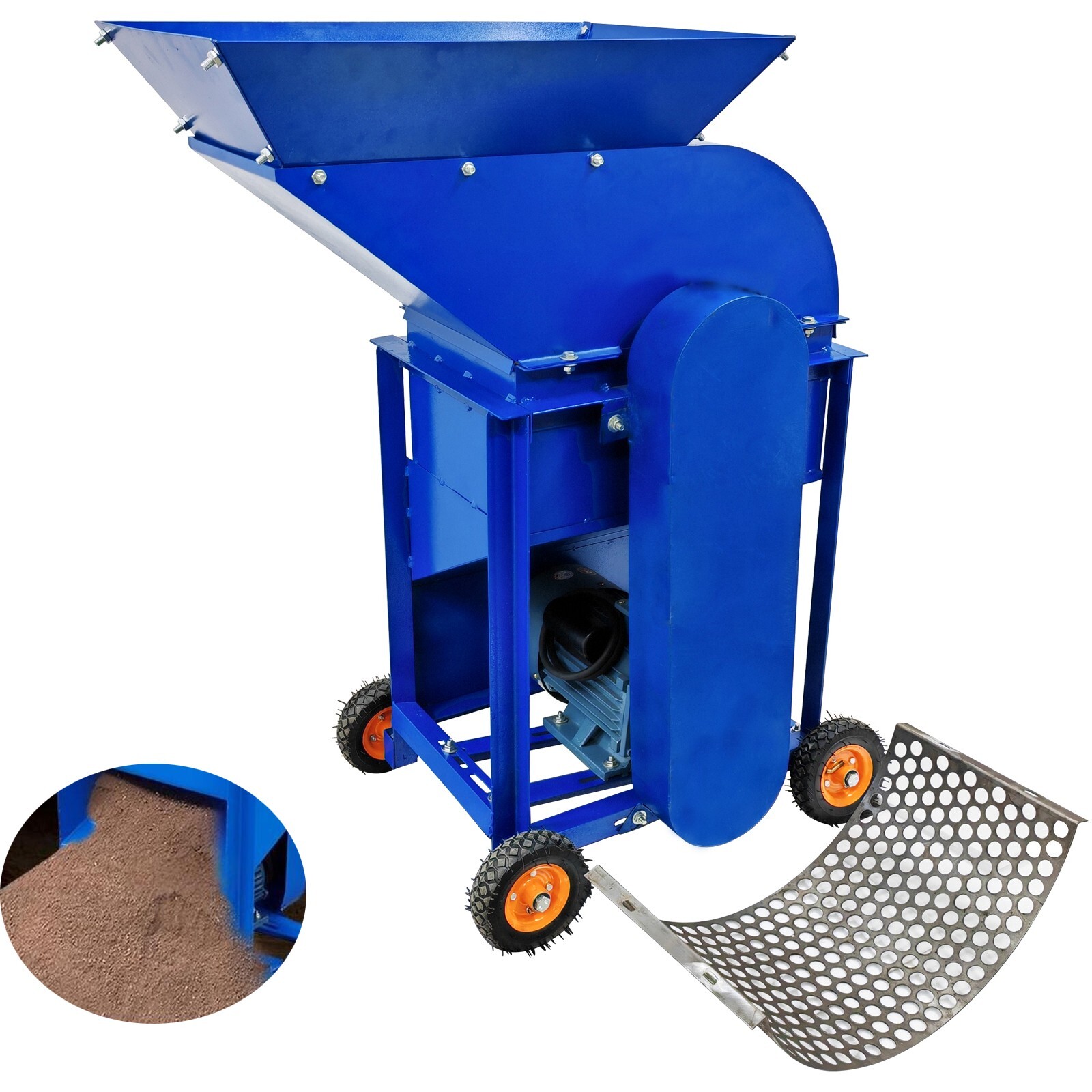 2-3Tons/h 220V Soil Crusher Shredder Organic Fertilizer Crusher w/10&20mm Screen