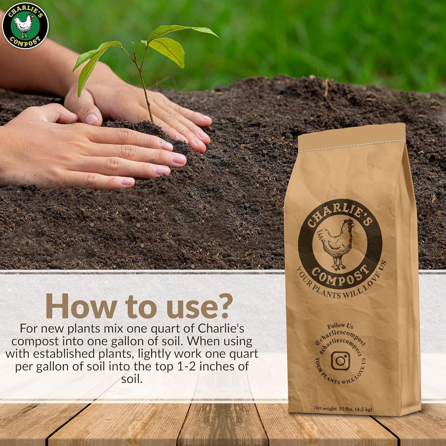 Soil Amendment 10 lb Organic Compost with Chicken Manure Biochar