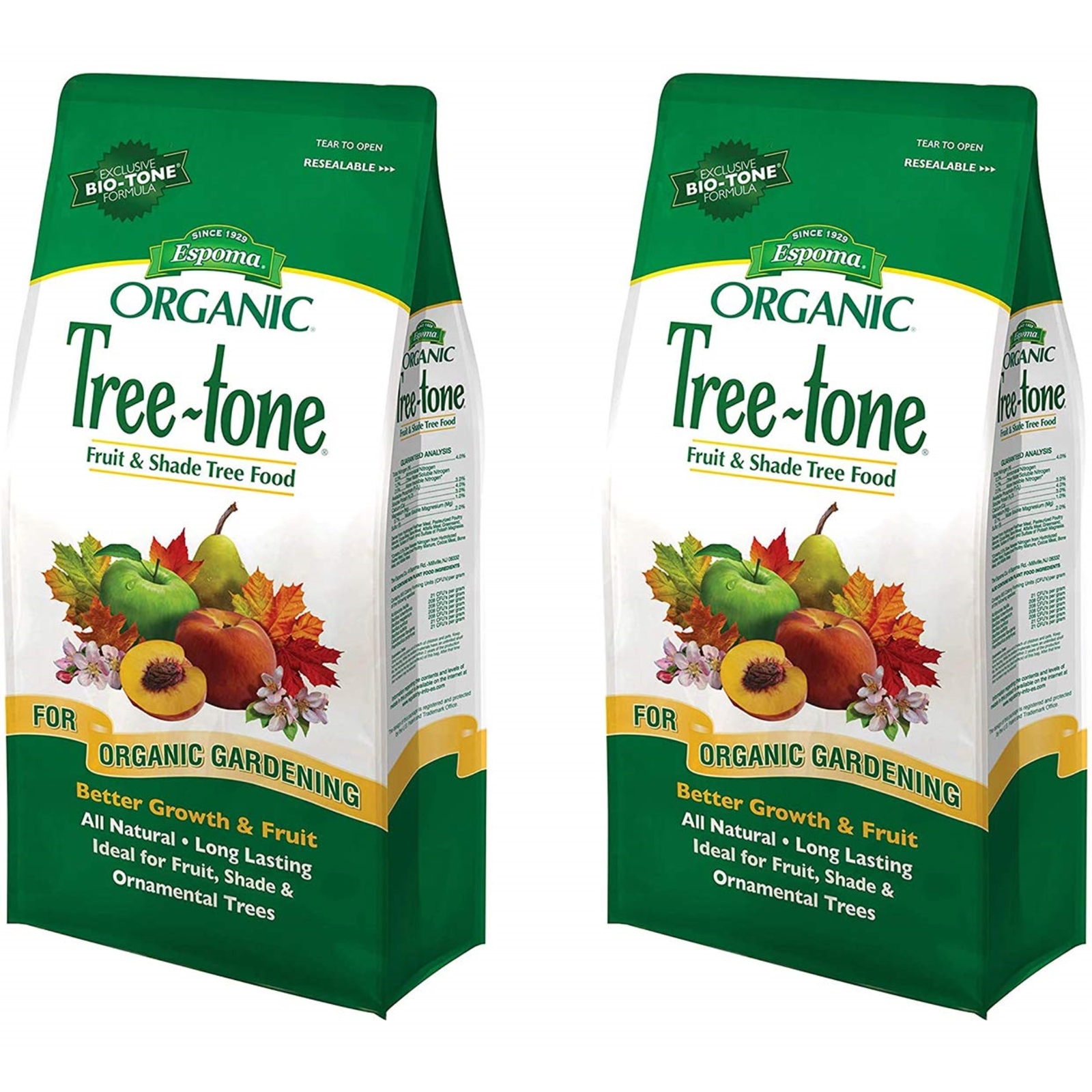Espoma (#TR4) Organic Tree-Tone 6-3-2 Fruit & Shade Tree Food, 4# Bag (2 Pack)