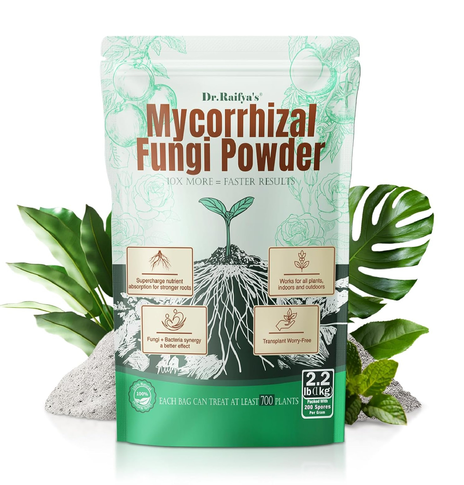 Mycorrhizal Fungi Inoculant 10X Concentrated Organic Fertilizer Up to 700 Plants