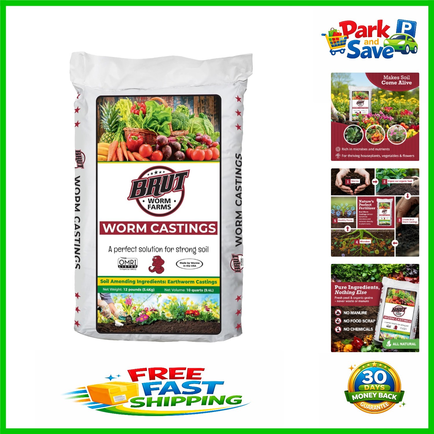 Supercharge Your Plants with 12 LB Organic Worm Castings – Indoor & Outdoor Use