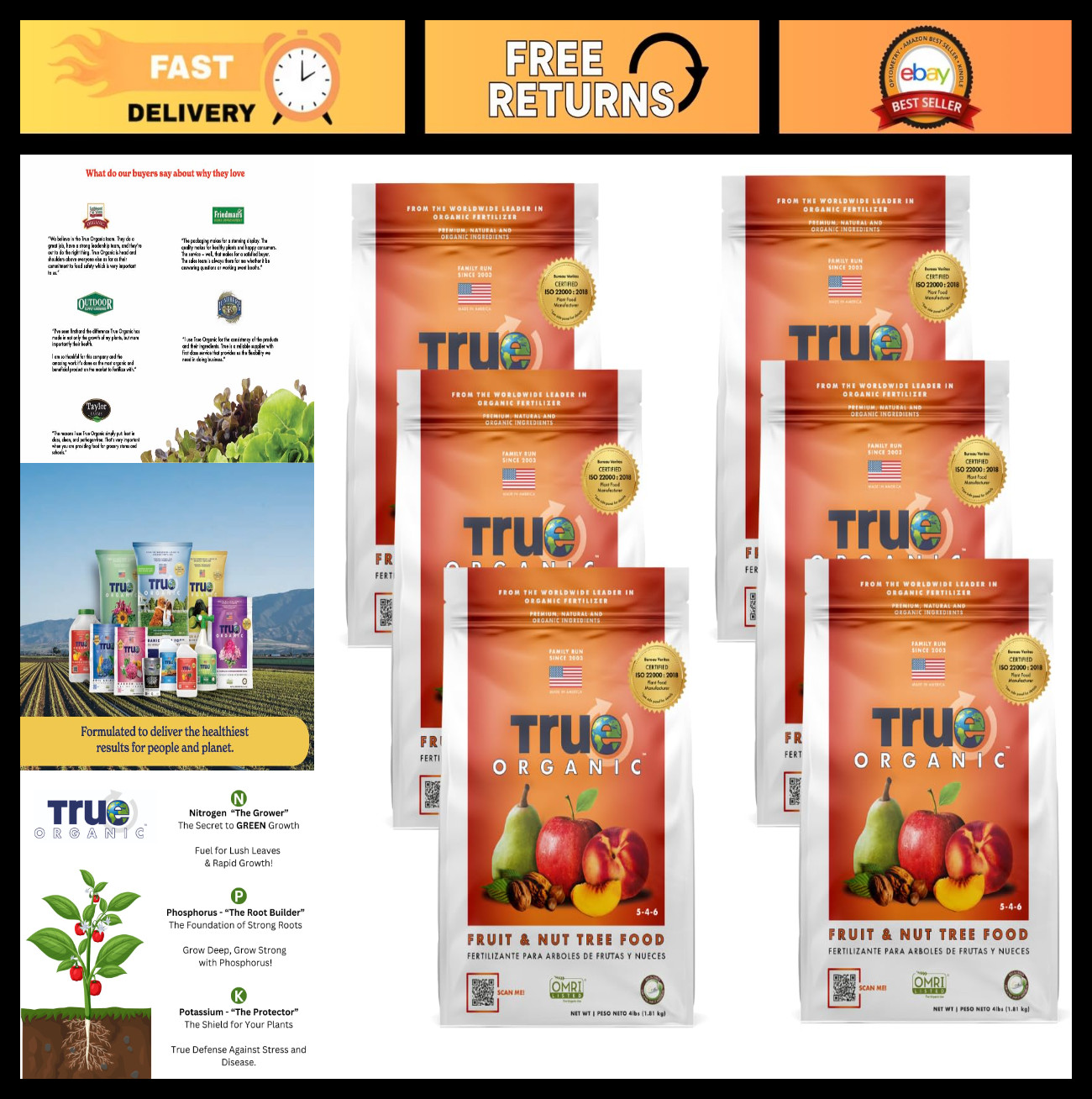 Organic Fruit & Nut Fertilizer – Boost Tree Growth, Prevent Blossom End Rot – 4l