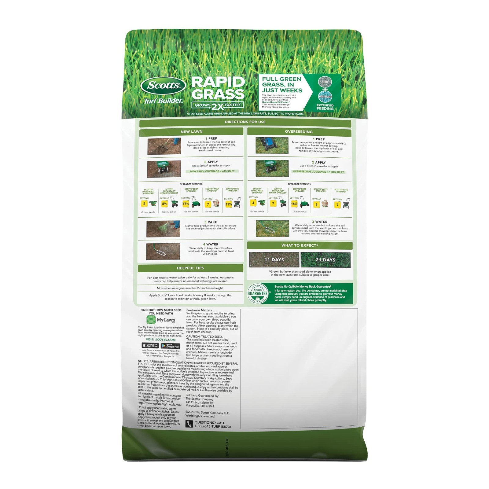 Rapid Grass Tall Fescue Mix – Fast-Growing Lawn Seed & Fertilizer, 5.6 lbs