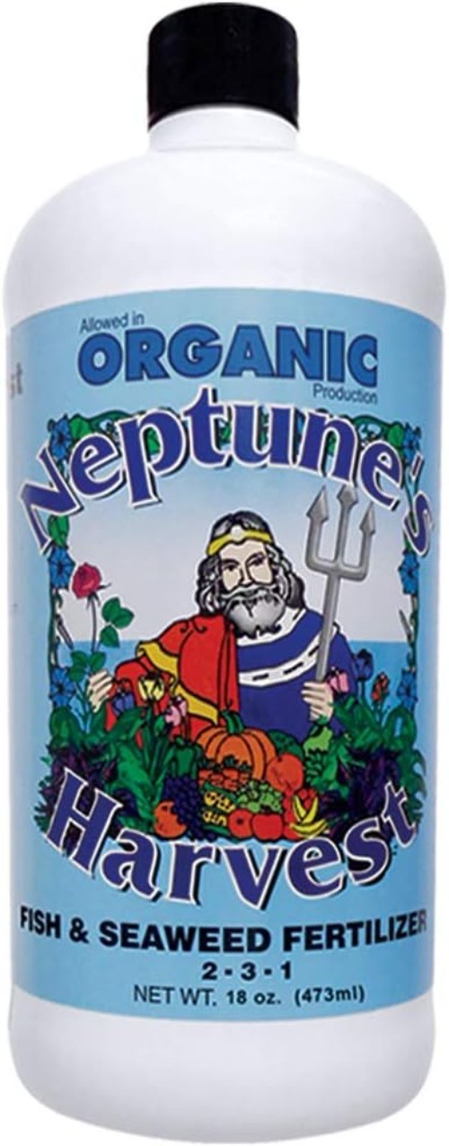 Nutrient-Rich Liquid Fish & Seaweed Fertilizer 2-3-1, 18oz for Blooming Flowers