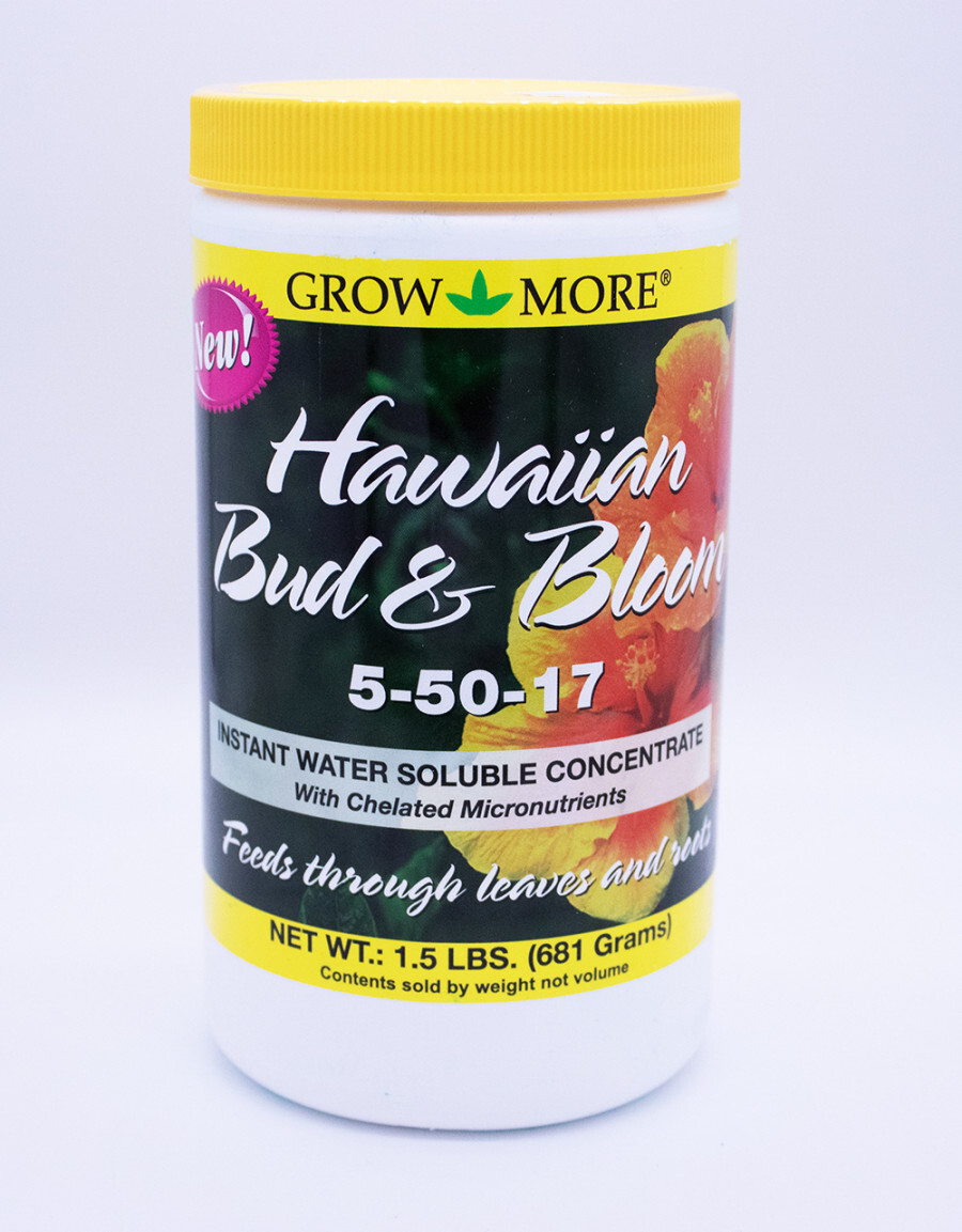 Grow More Hawaiian Bud & Bloom Water Soluble Fertilizer Concentrate5-50-17 1.5lb