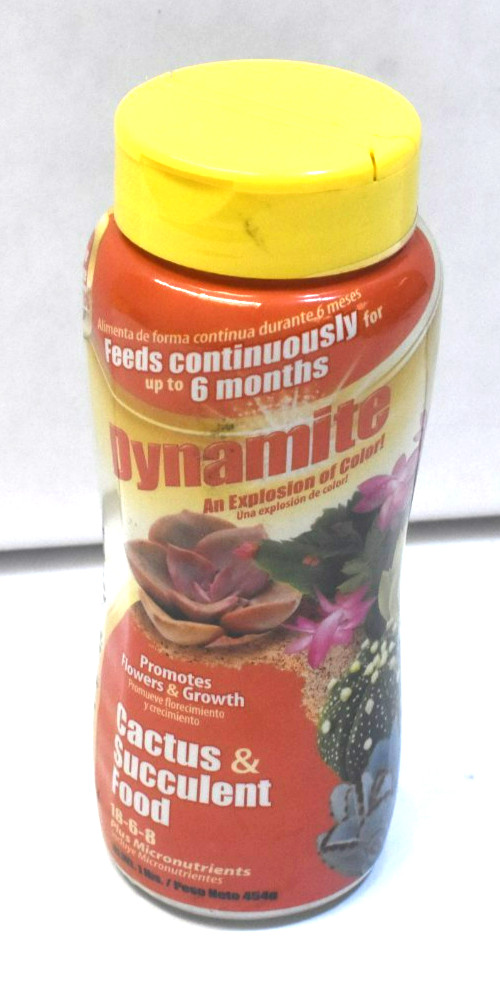 Sun Bulb Dynamite Cactus & Succulent Food 18-6-8 Feeds For 6 Months 1 lbs
