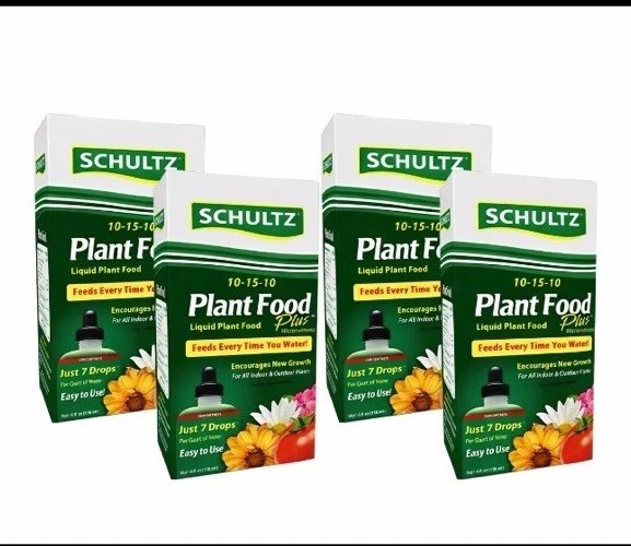 Schultz Liquid Plant Food Plus (4 Pack) 4 oz. Each Micronutrients 10-15-10