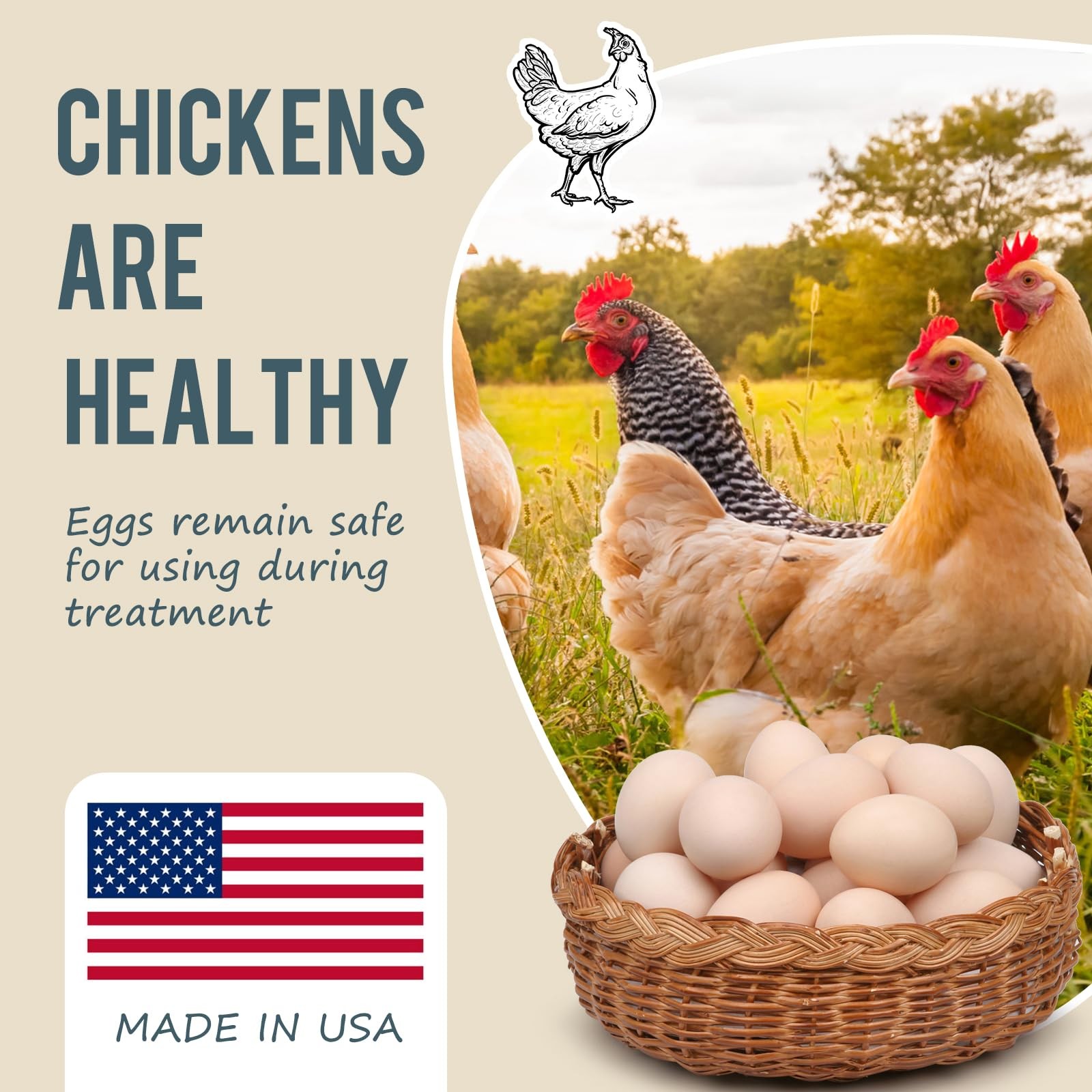 Natural Chicken De-Wormer Tablets – Safe Poultry Health Formula, 120 Count