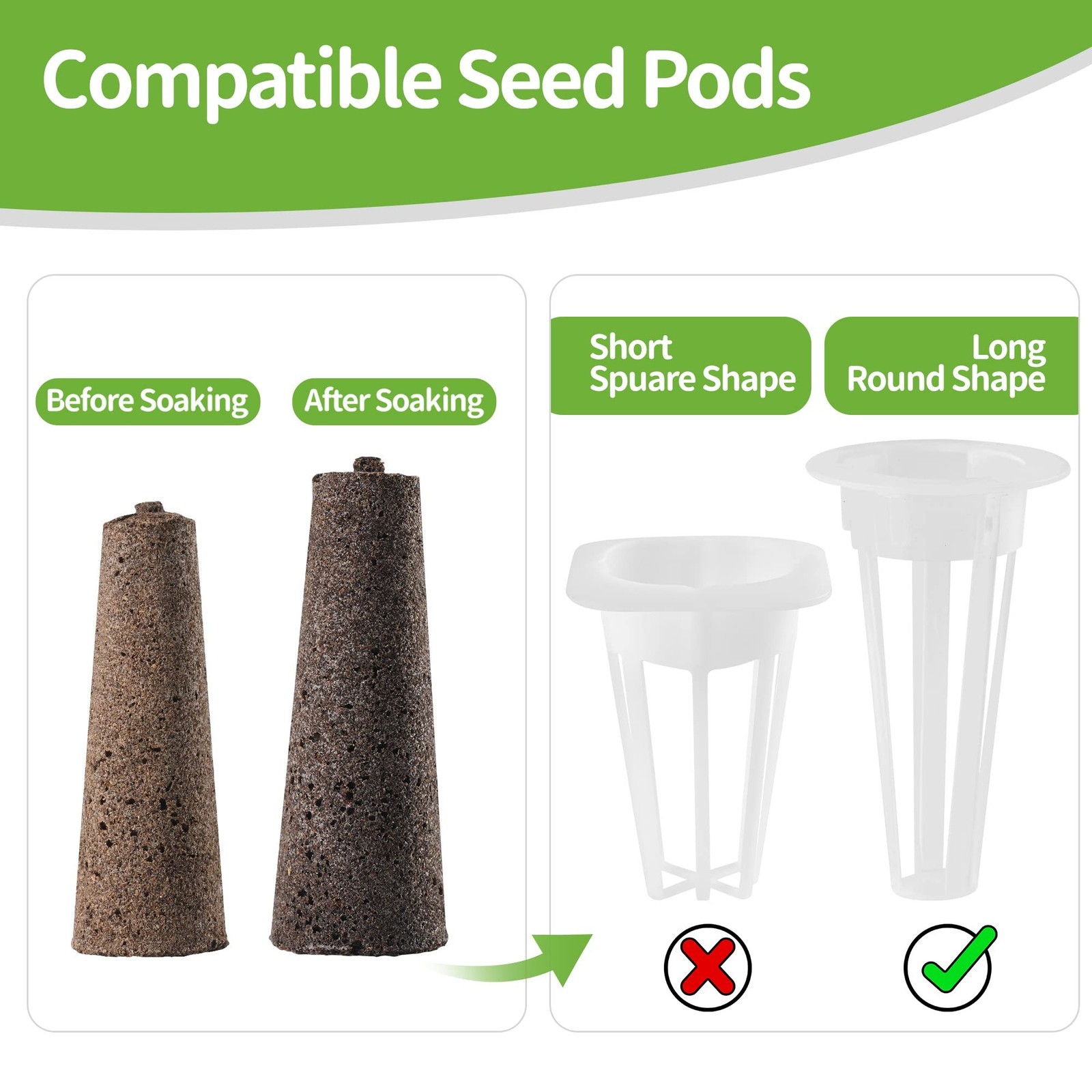 30 Pack Grow Sponges, Replacement Root Growth Sponges Seed Pods Compatible wi…