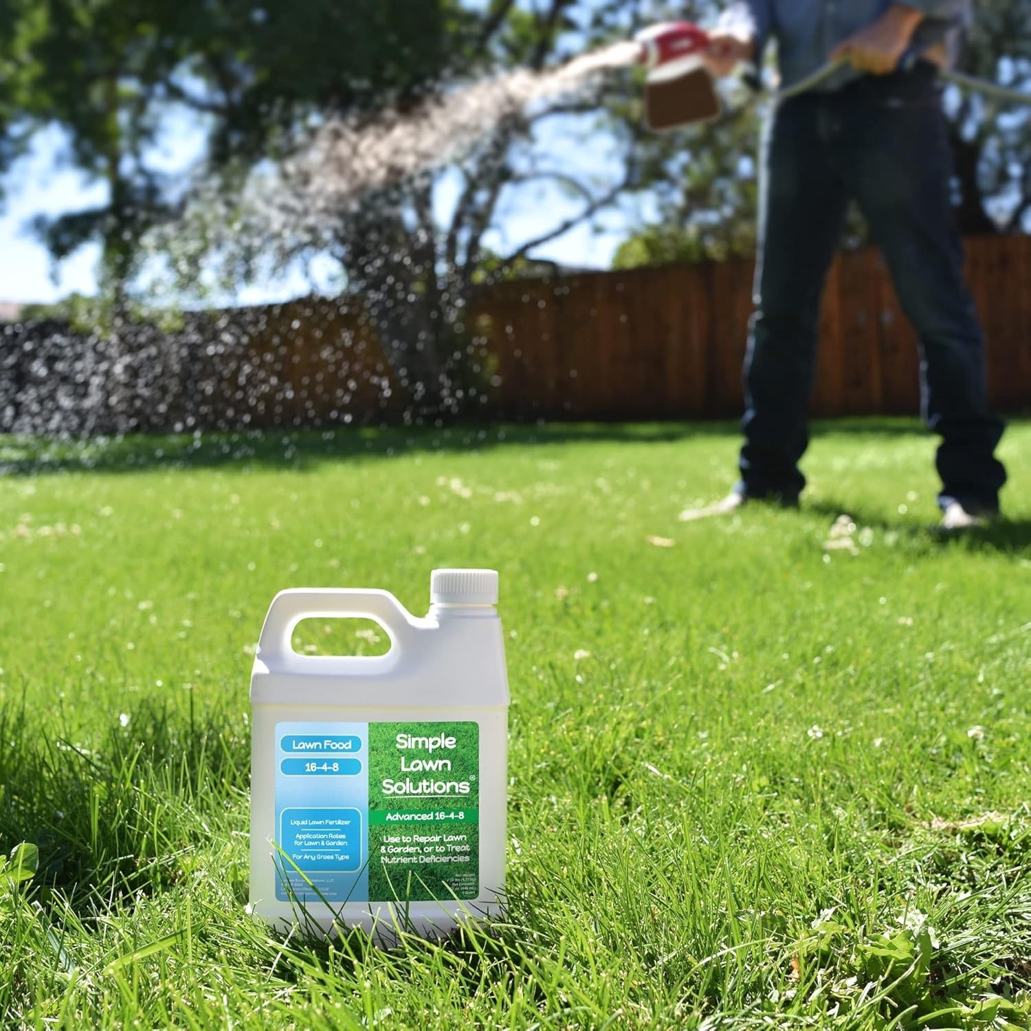 Advanced 16-4-8 Lawn Fertilizer – Liquid Lawn Food Spring & Summer Concentrat…