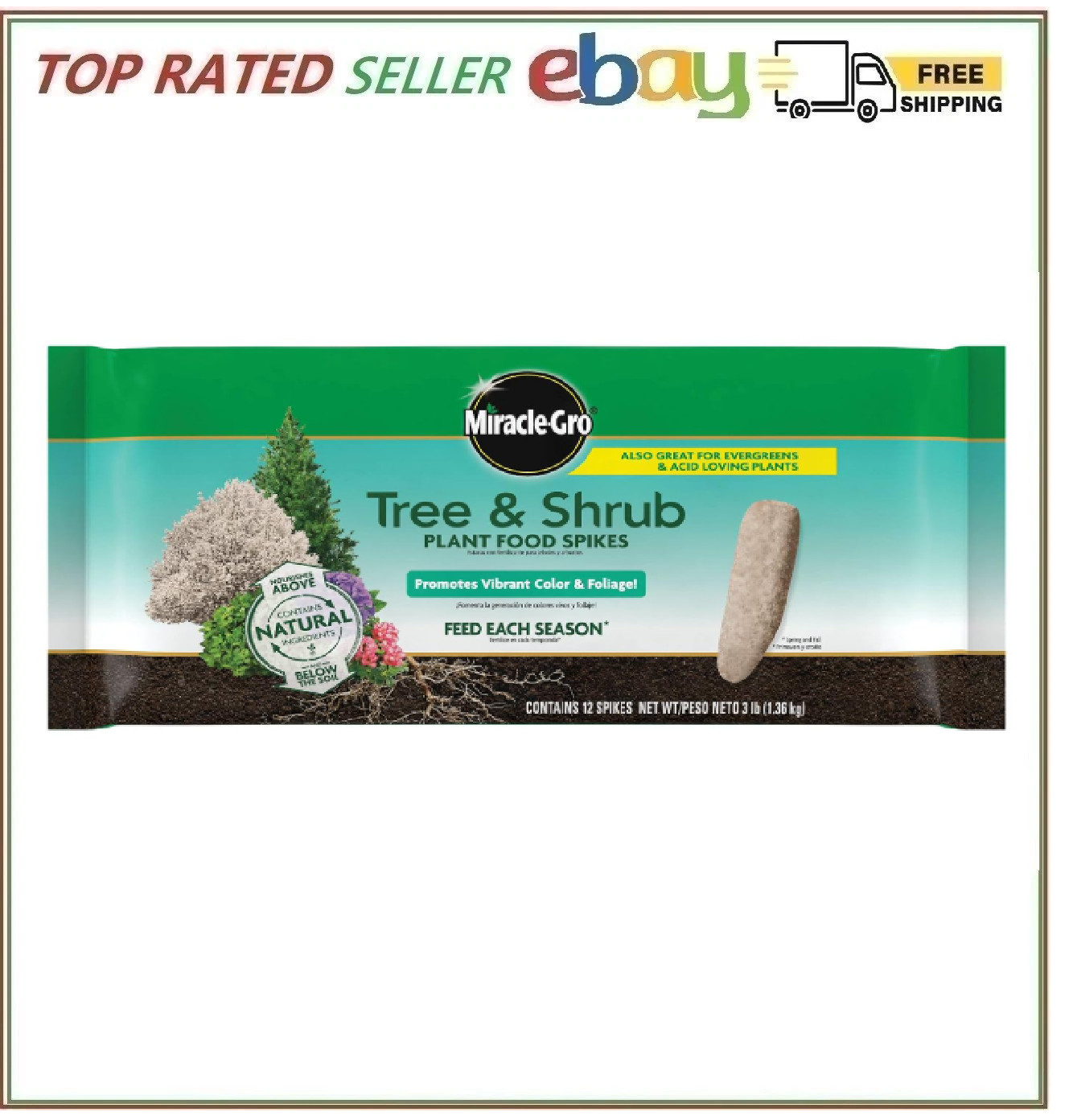 Miracle Gro Tree and Shrub Plant Food Spikes Deciduous Flowering & Evergreen