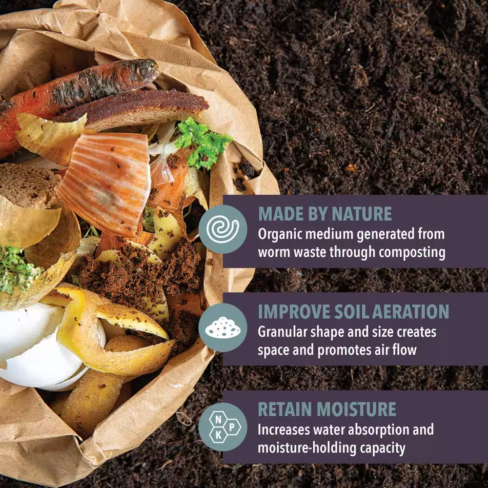 3 Qts. Worm Nerd Organic Chemical-Free Compost Worm Castings