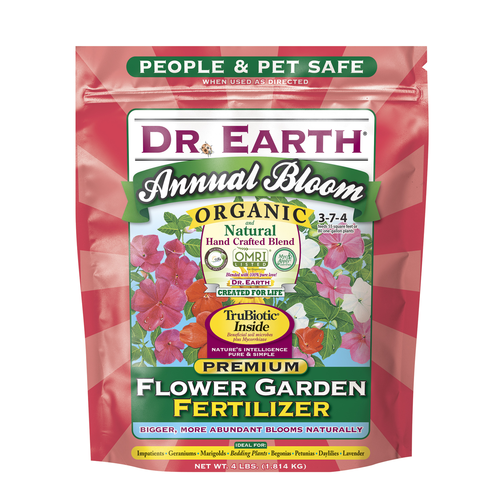 Dr. Earth 705P Organic 6 Flower Garden Fertilizer in Poly Bag, 4-Pound