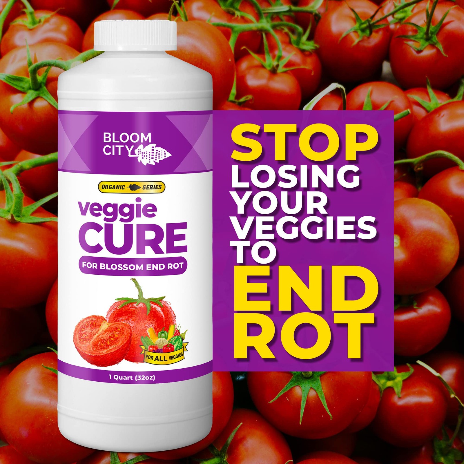 Veggie Cure Blossom End Rot Solved for All Garden Plants & Vegetables (32 oz)