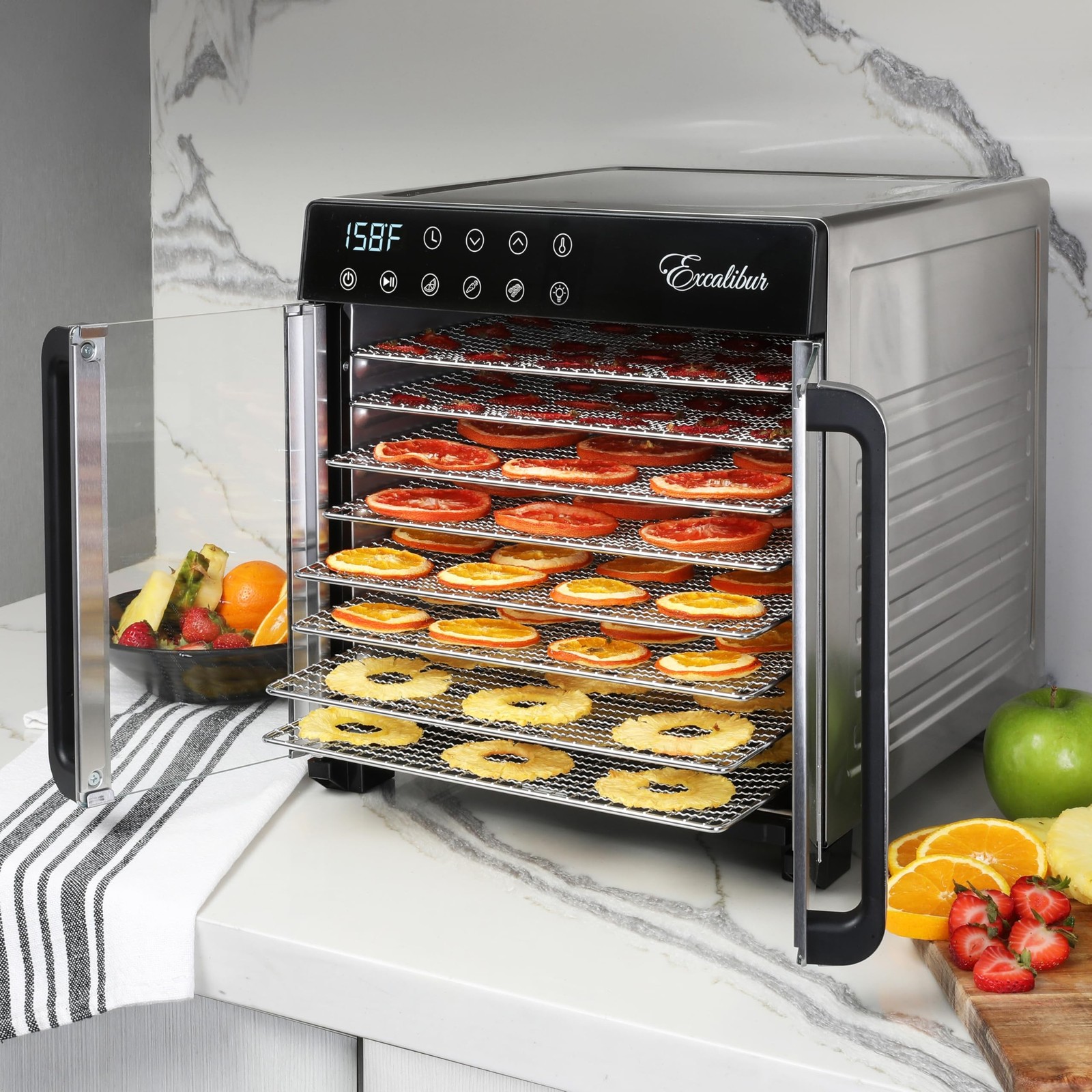 Excalibur Food Dehydrator 8-Tray for Jerky, Fruit, Vegetables, Herbs, Pet Tre…