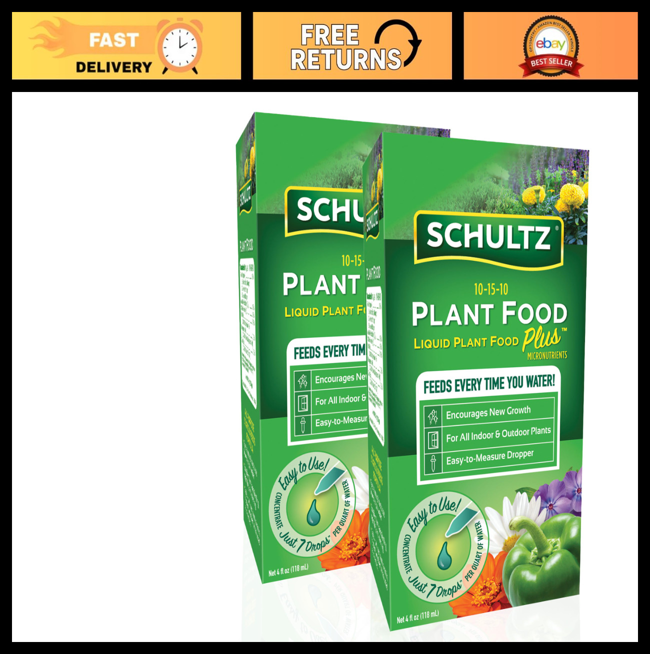 All-Purpose Plant Food 10-15-10 Fertilizer, 4 oz – Nutrient-Rich 2-Pack