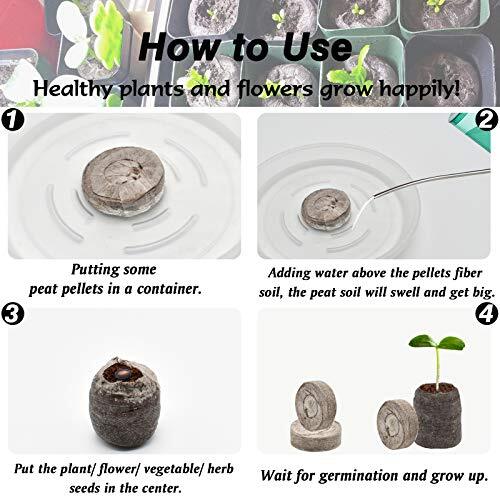 200 Pcs 30mm Peat Pellets Seed Starter Soil Pods Plugs for Vegetable, Seedlin…