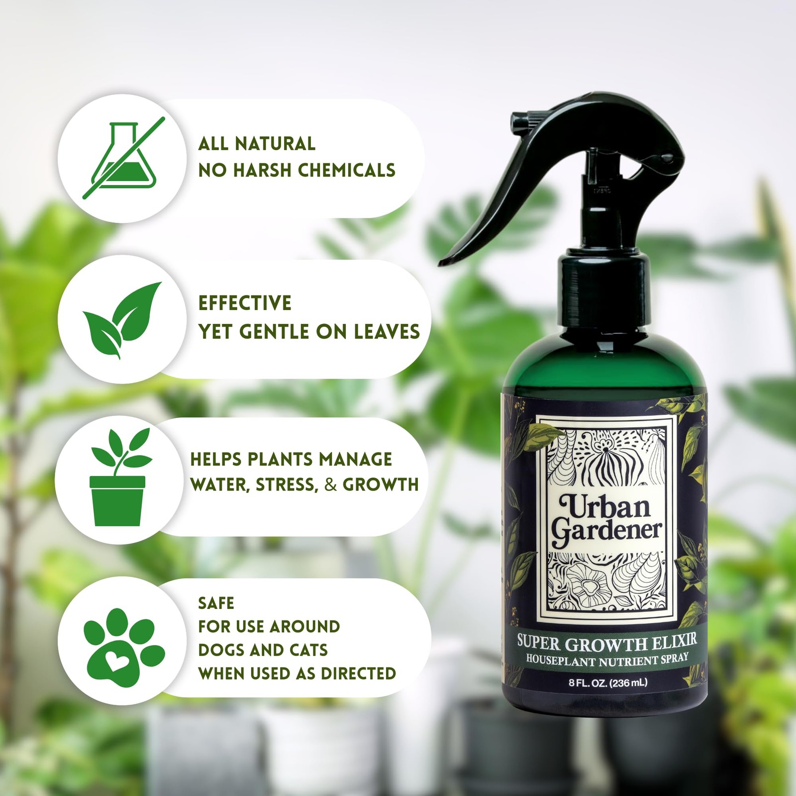 Organic Leaf Wellness Spray for Plants – Protect & Nourish Your Plants w/Chit…