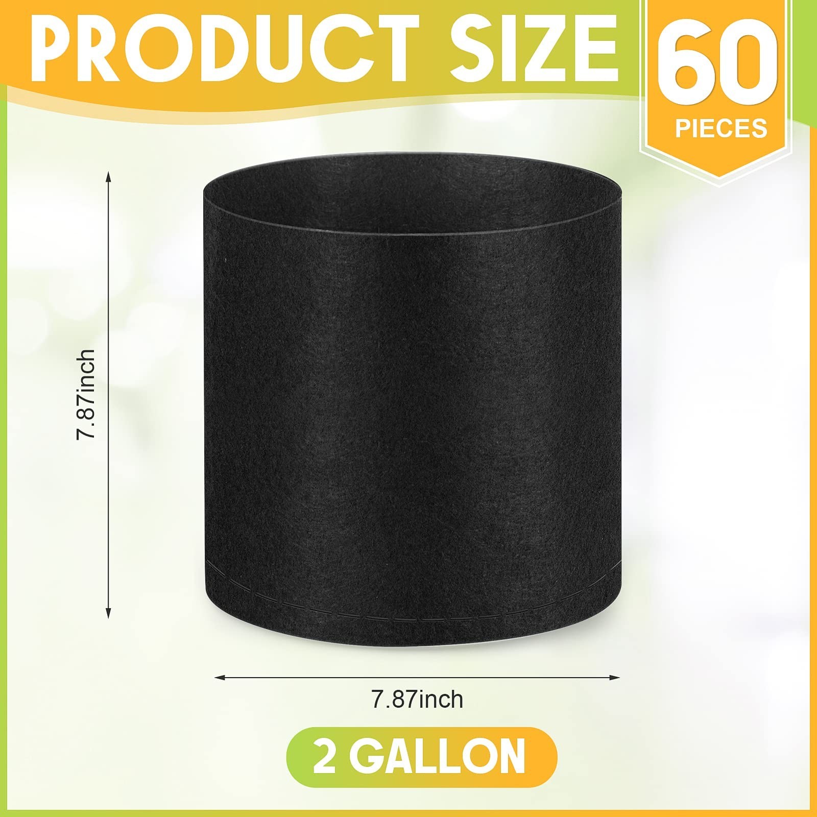 Nuanchu 60 Packs Grow Bags Bulk Aeration Fabric Pot with Handles Thickened No…