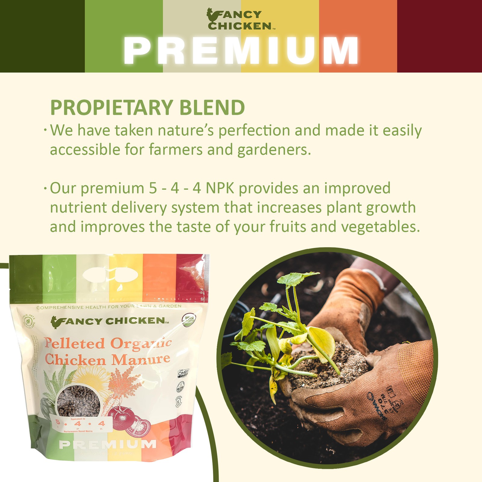 Fancy Chicken Premium Pelleted Manure Plant Food for Lawn and Garden, 5lbs