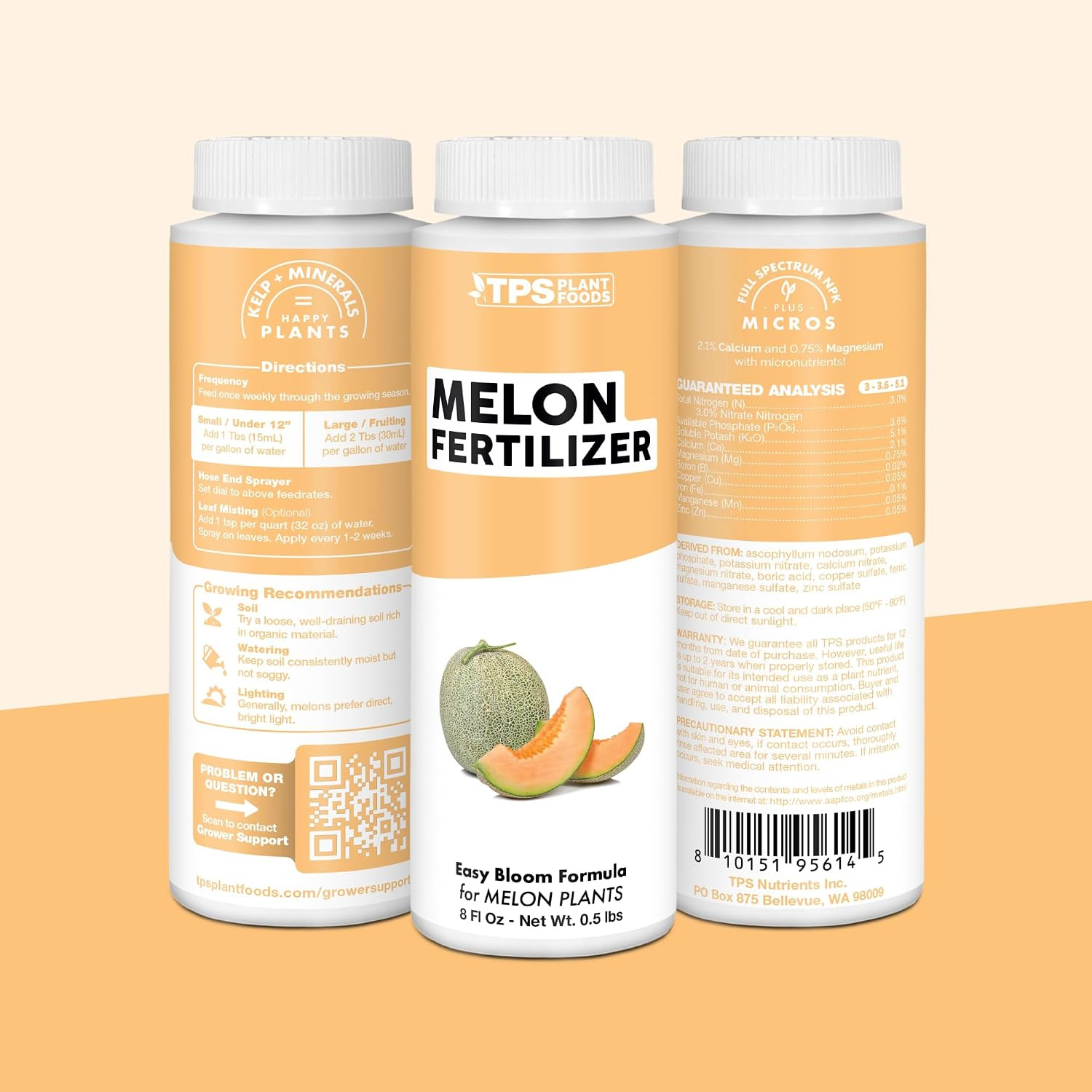 Melon Fertilizer – Liquid Plant Food for Bigger Melons, Stronger Vines & Better