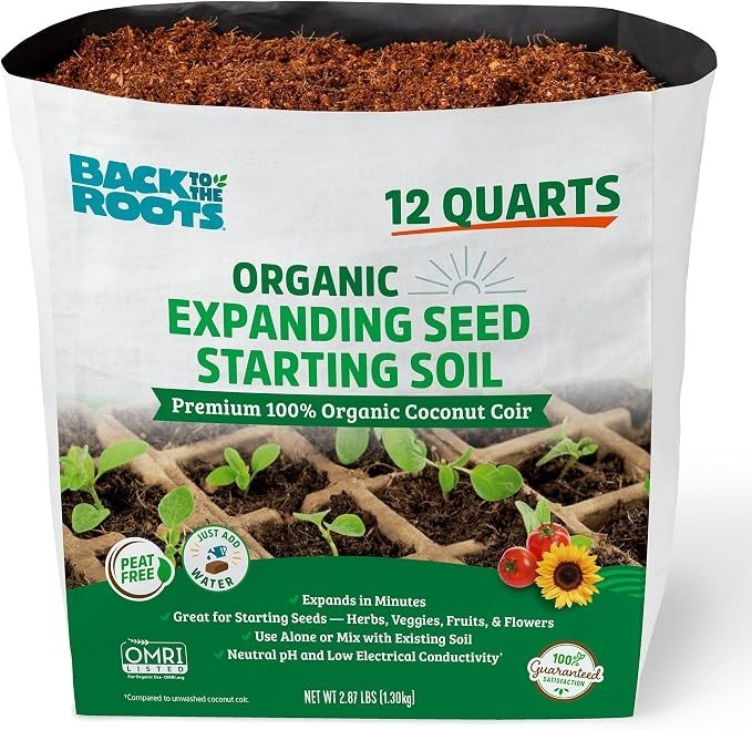 Back to The Roots Organic Seed Starter Block, Expands to 12 Quarts