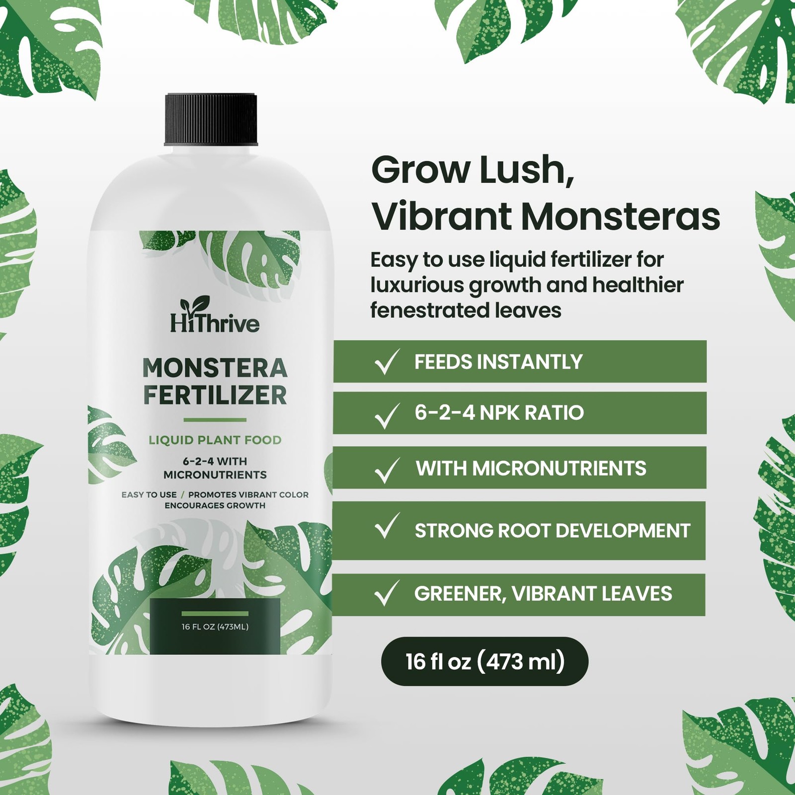 16oz Monstera Plant Food – Makes 96 Gallons of 16 oz (1 Pint)