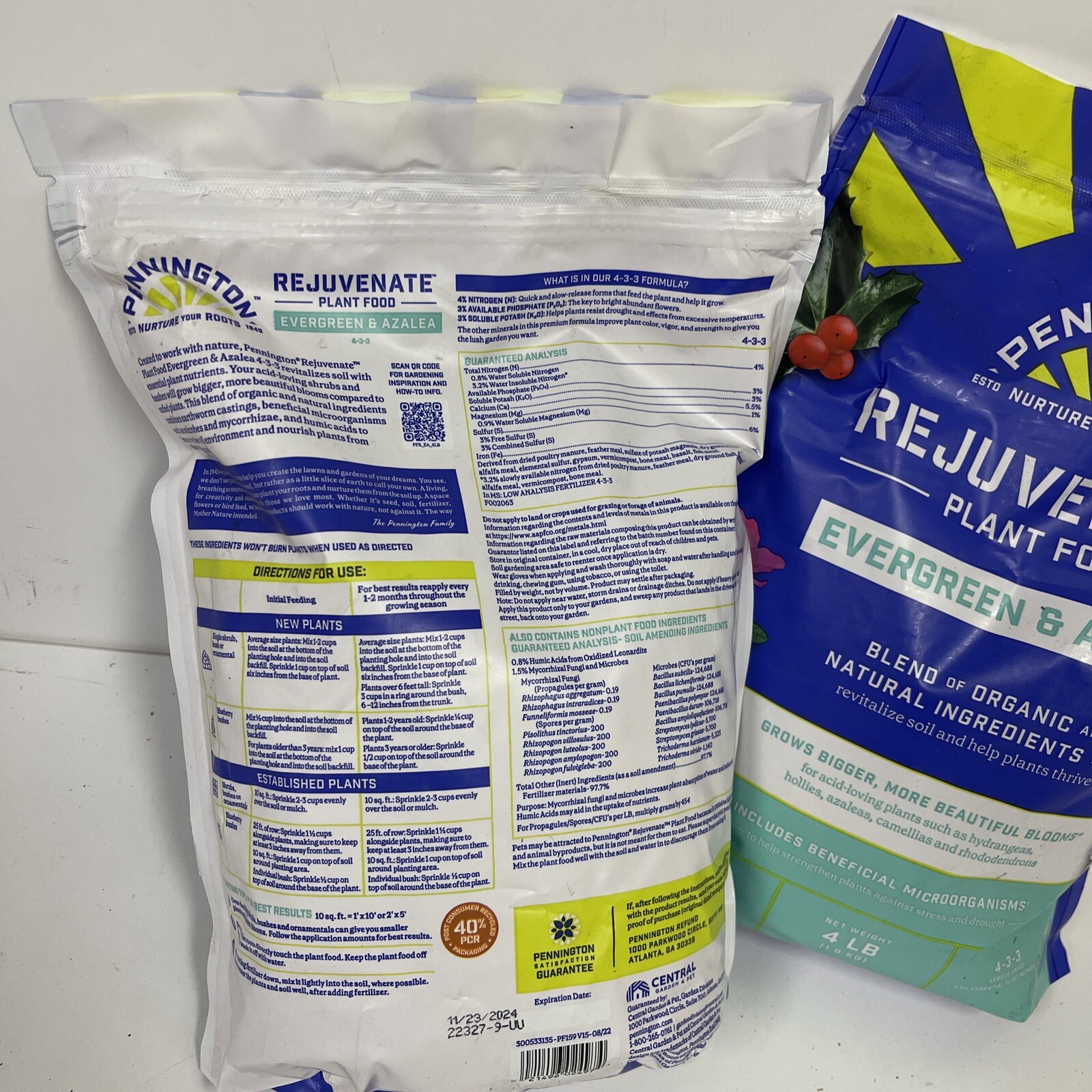 2 Pack Rejuvenate Organic & Natural Evergreen Azalea Plant Food Fertilizer 4 Lb