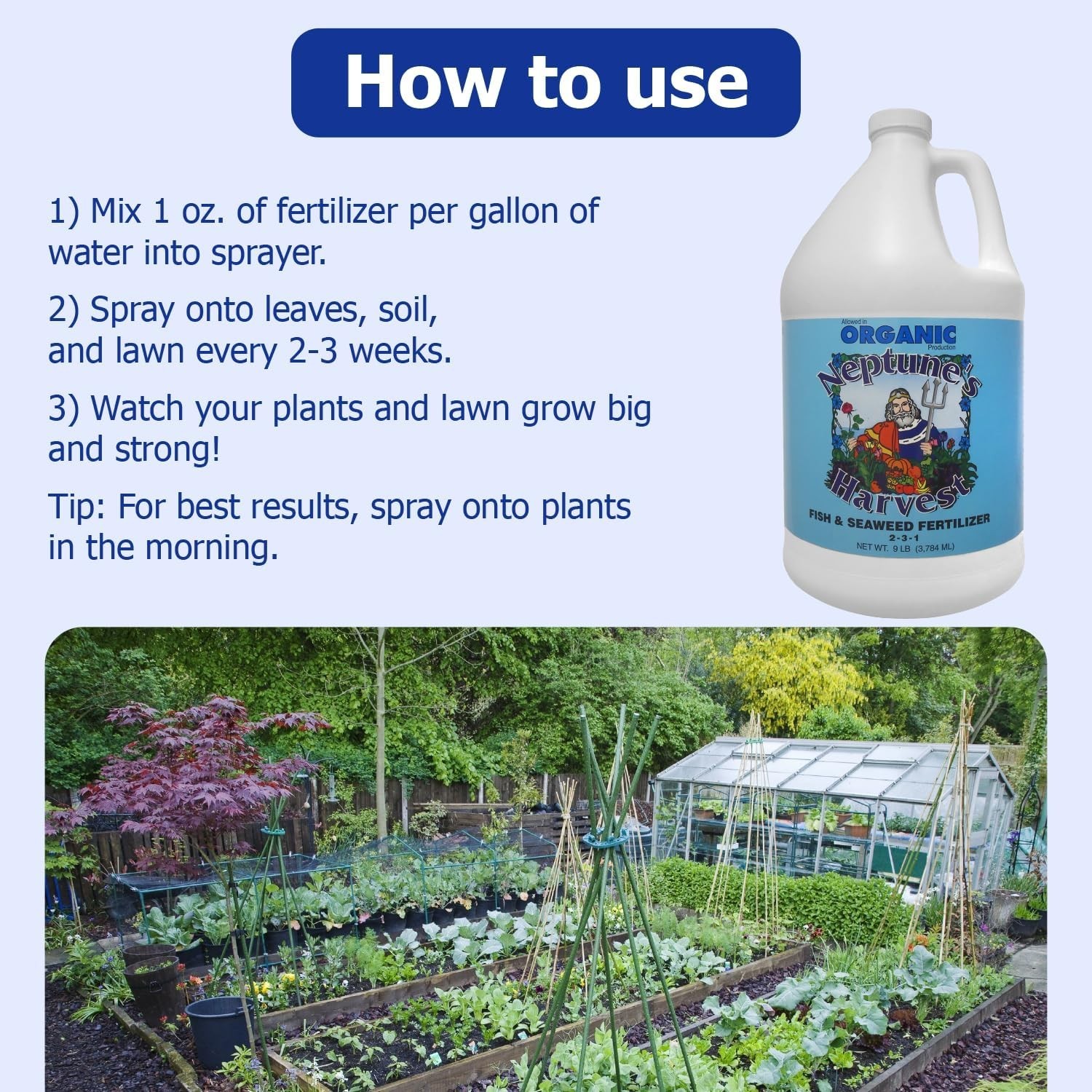 Liquid Fertilizer for Garden – Fish & Seaweed – 1 Gallon