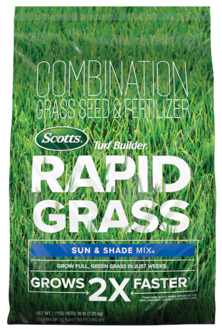 Scotts Rapid Grass Sun Shade 16 lb Grass Seed 8000 sq ft Coverage