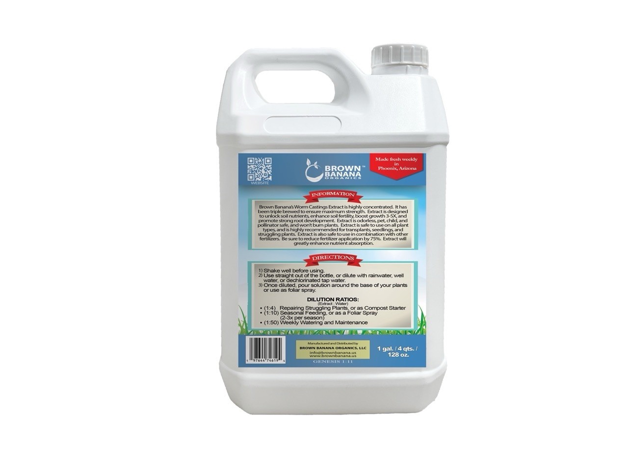 Premium Worm Casting Tea Extract (1 Gal / 128 oz.) – Organic – Made Fresh Weekly