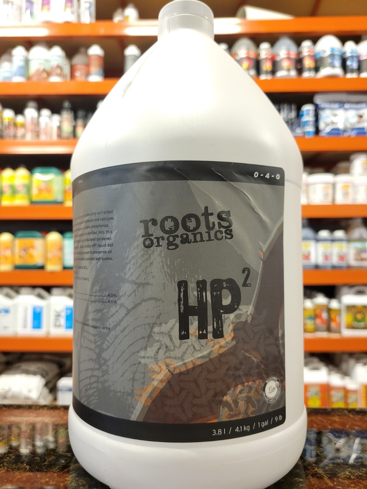 Aurora Innovations Roots Organics – 1 Gallon – HP2 Concentrate Formula 0-4-0 NPK