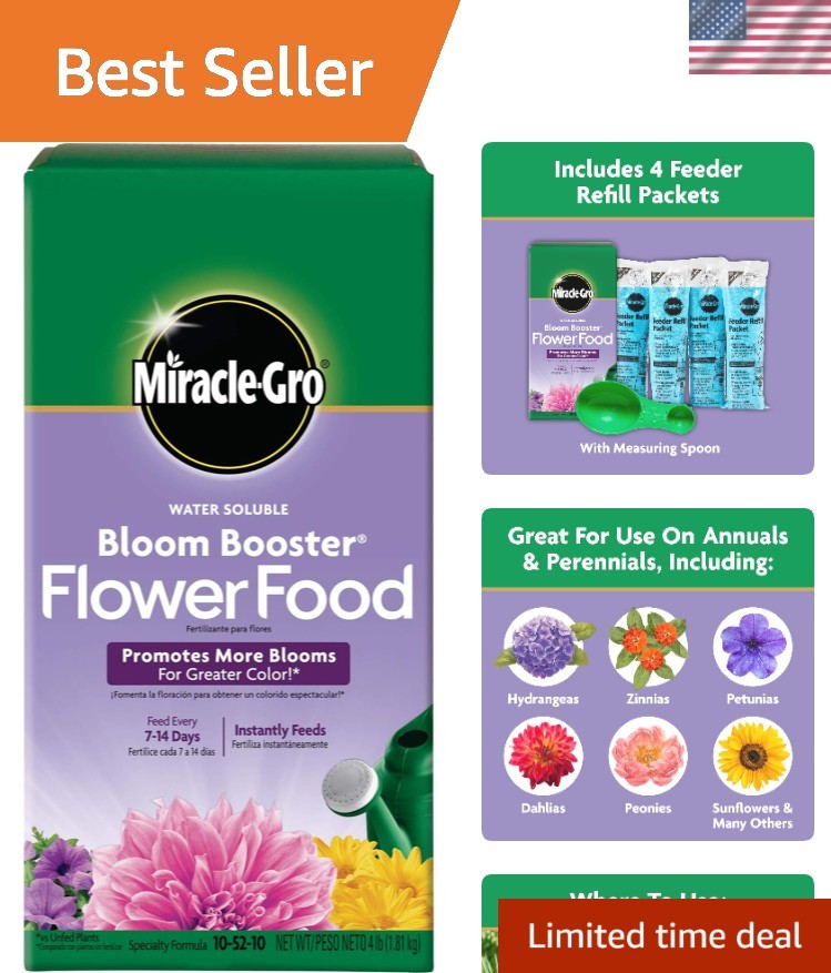 Water Soluble Bloom Booster Fertilizer – 10-52-10 for Beautiful Blooms, 4 lbs