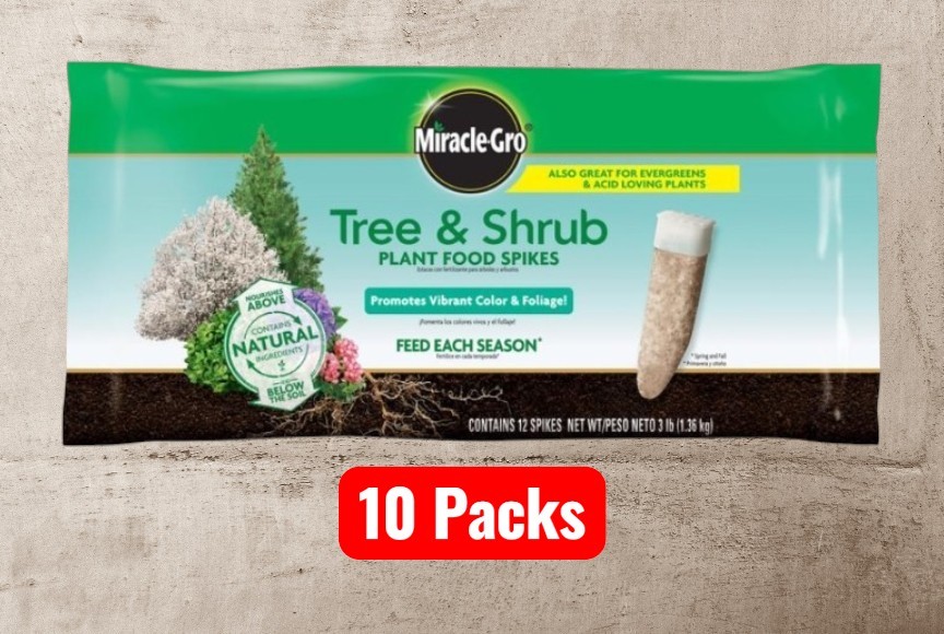 10 Packs Miracle-Gro 12 Pk Tree & Shrub 15-5-10 Plant Food Fertilizer Spikes