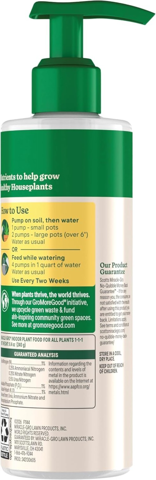 All-Purpose Plant Food – 2 Bottles of 8 fl. oz. Liquid for Healthy Houseplants