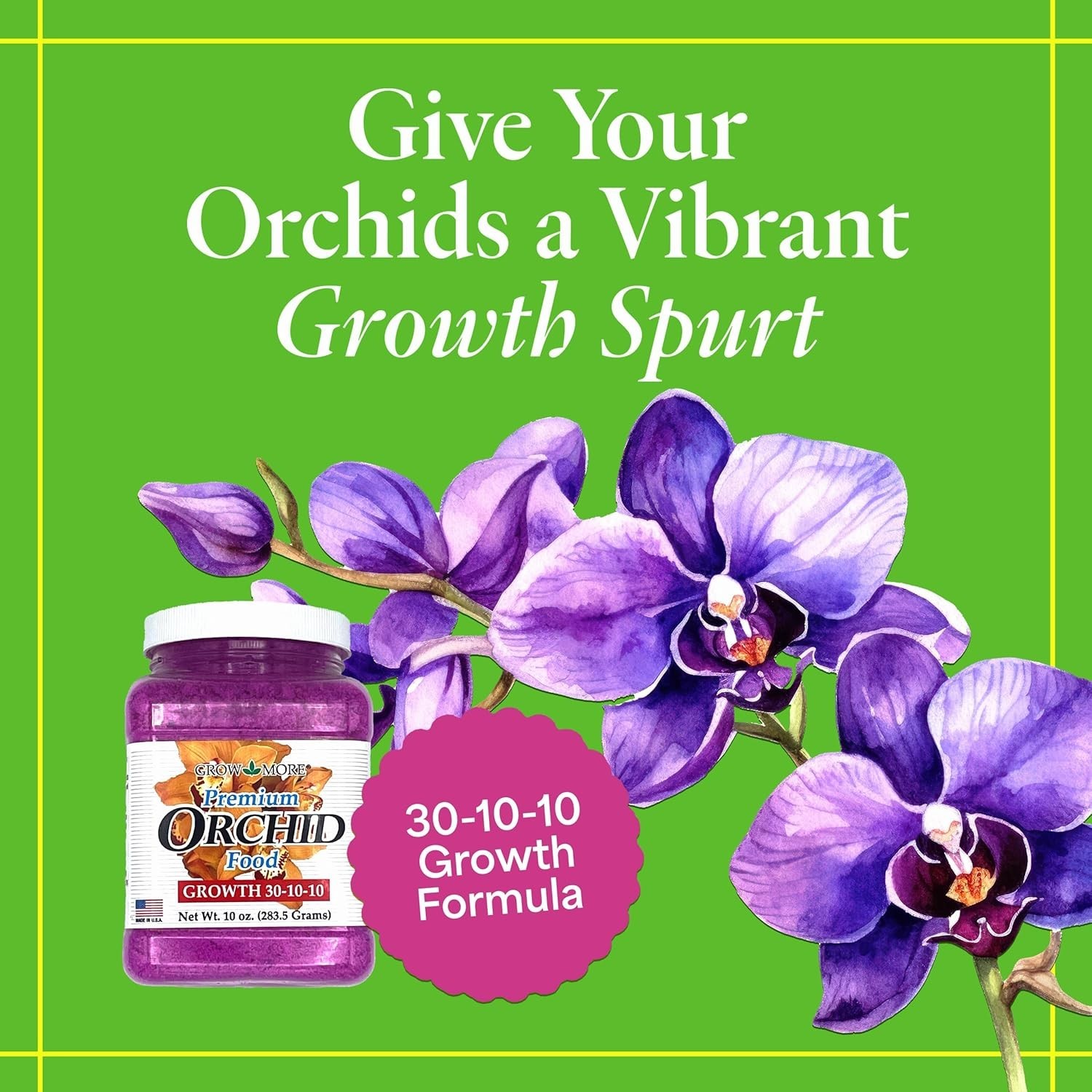 Robust Growth & Vibrant Blooms – 10oz High Nitrogen Orchid Fertilizer 30-10-10