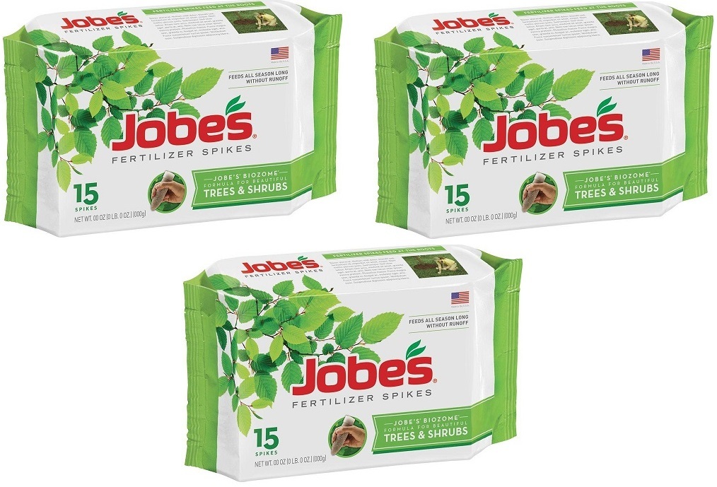 Jobe’s 01610 15 Pack Tree & Shrub Food Fertilizer Spikes – 3 Pack