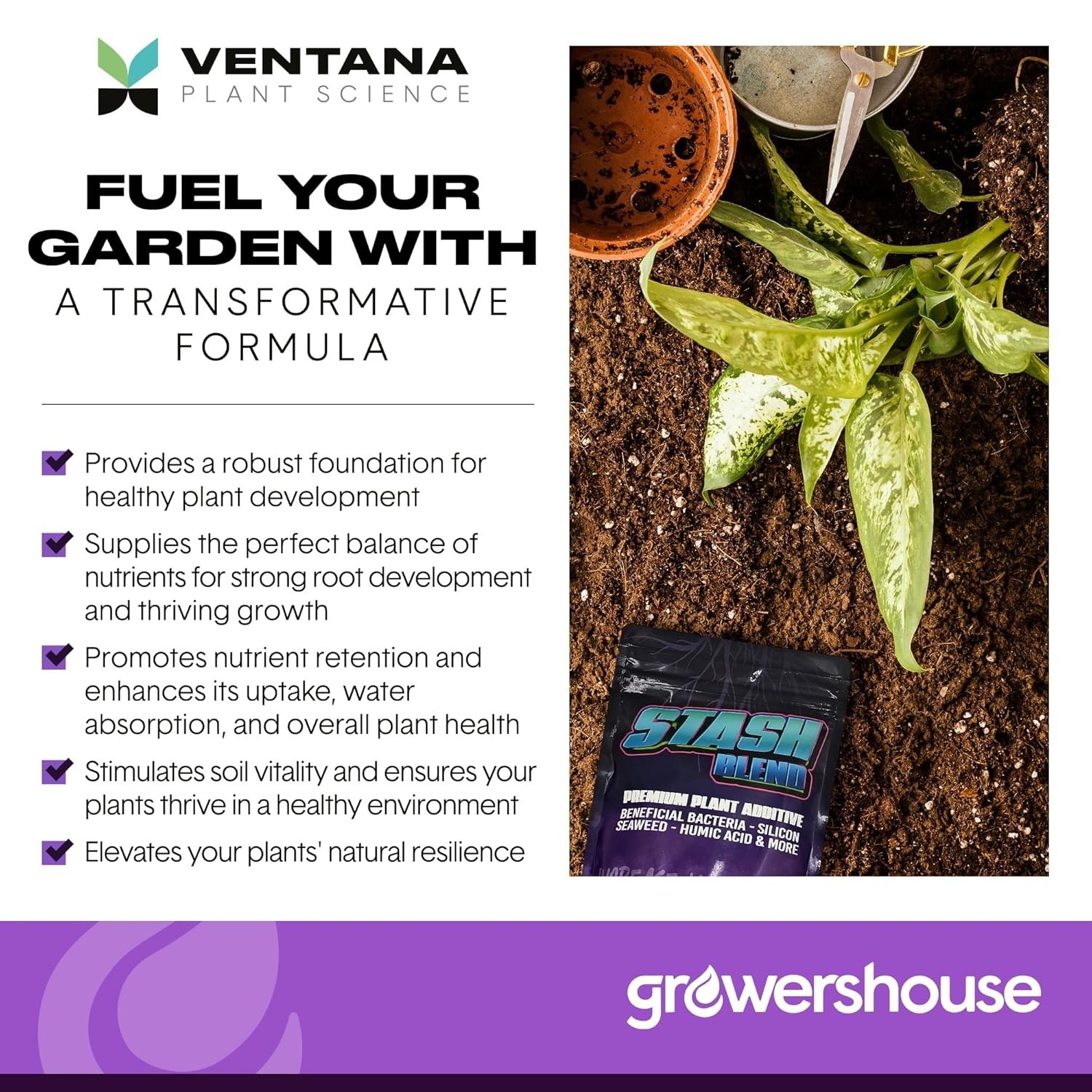 Stash Blend Premium Plant Additive Root Hormone for Plants – with Corn-Steep Liq