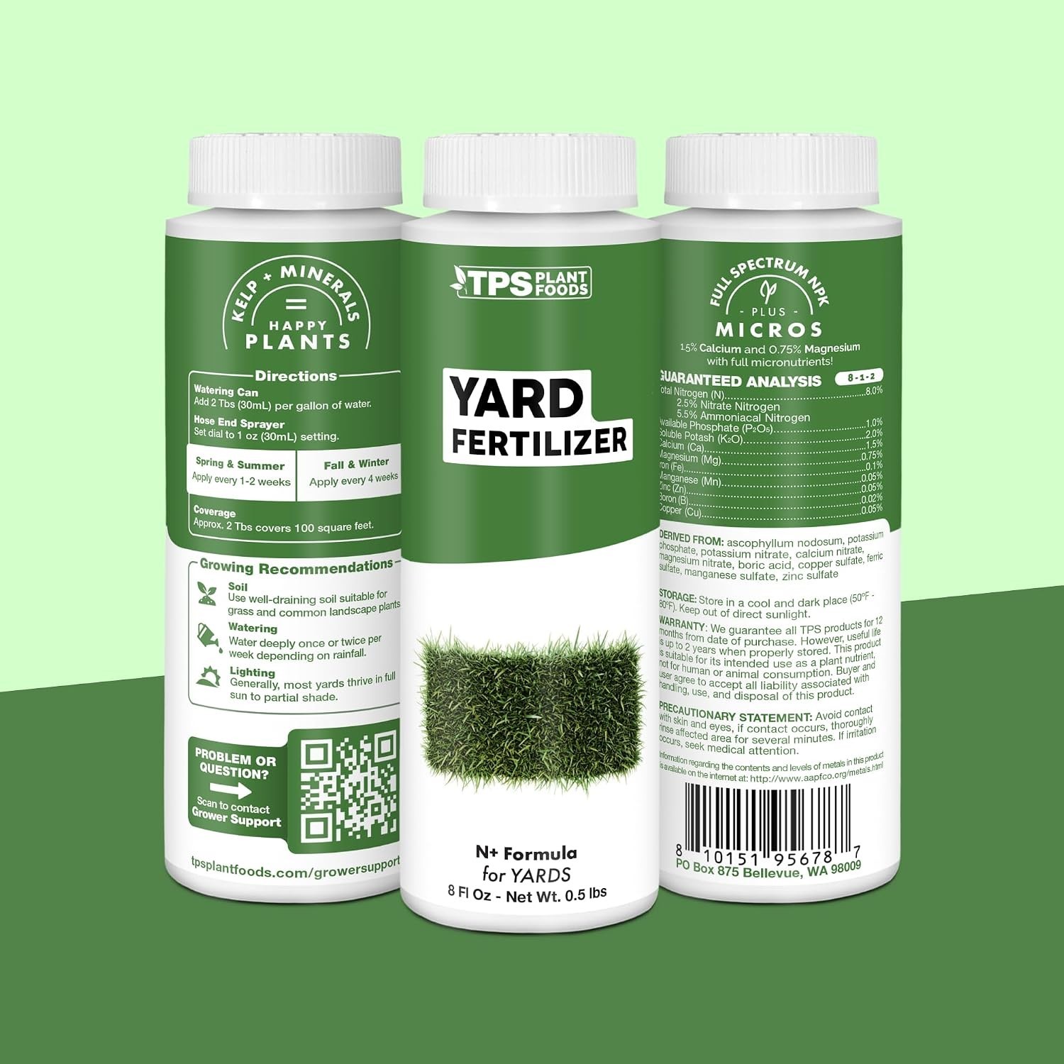 Yard Fertilizer – Liquid Lawn & Grass Fertilizer for Green, Healthy Turf, 8oz