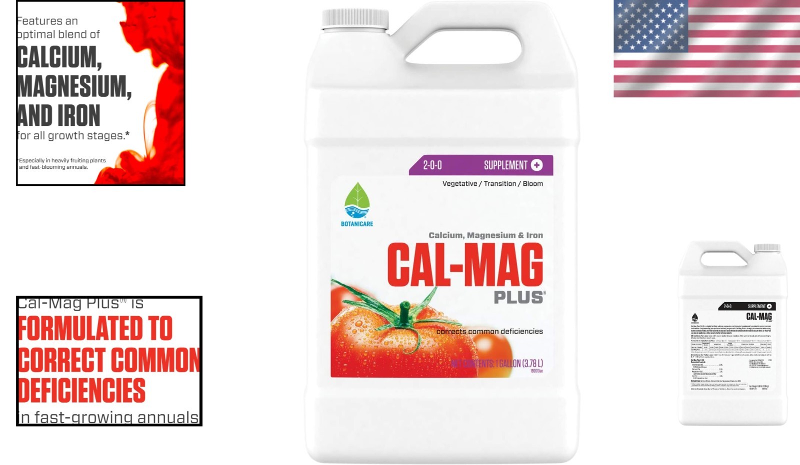 Versatile Cal-Mag Plus Supplement – Liquid Plant Food, 2-0-0 NPK, 1 Gallon